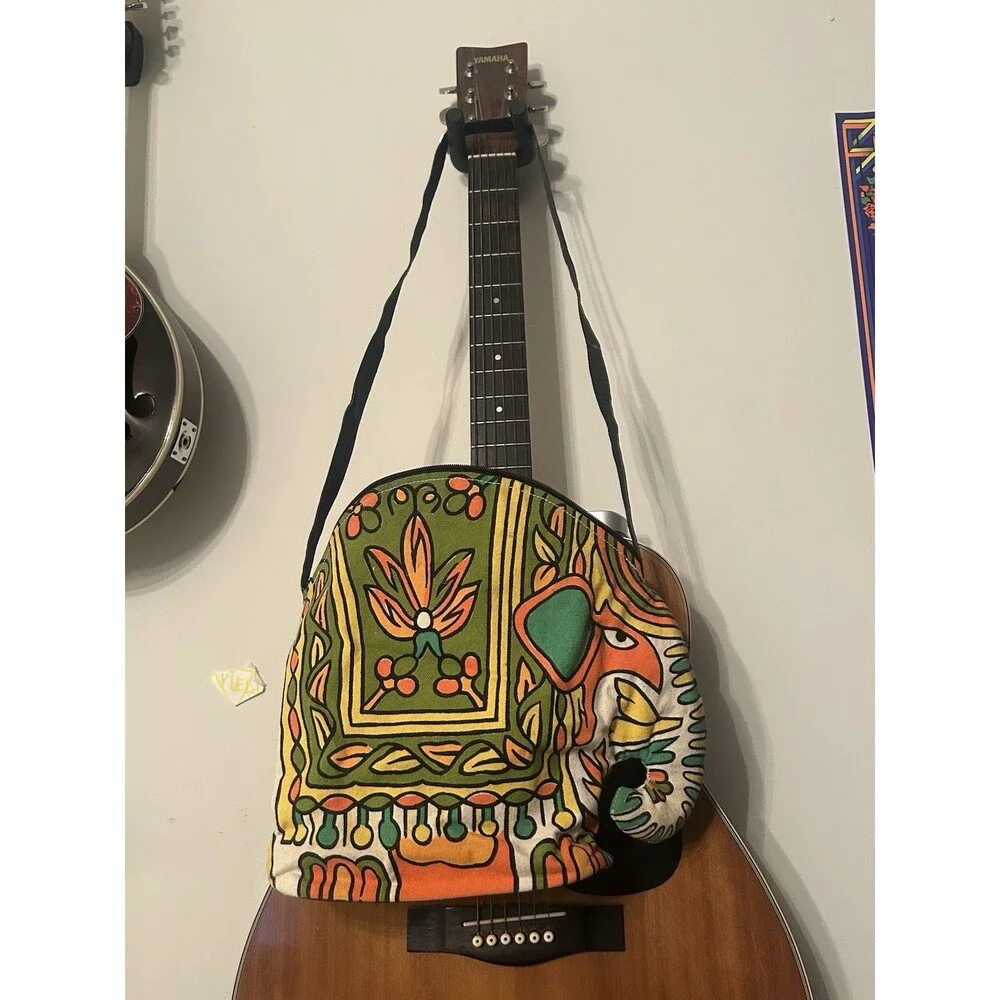 Vibrant Boho Style Banjara Indian Canvas Crossbody Tote Bag